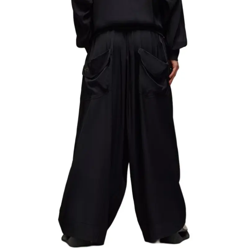 Y 3 Free Shipping With AdiClub Y 3 Rayon Twill Wide Pants-4