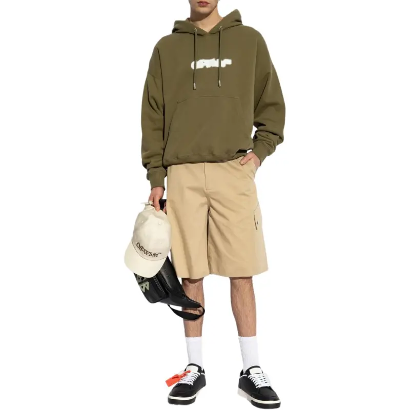 OFF WHITE Logo Embroidered Cargo Shorts-1