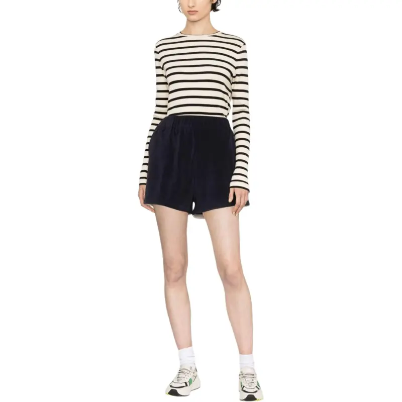 Moncler Logo Patch High Waist Shorts-2