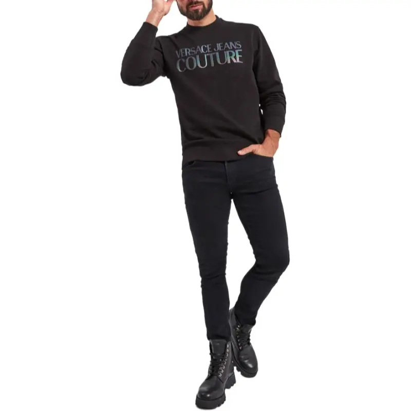 VERSACE Jeans Couture Logo print Crew Neck Sweatshirt-2