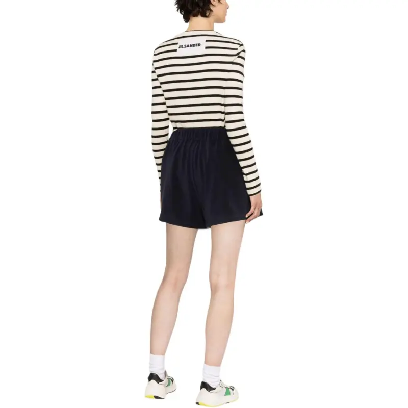 Moncler Logo Patch High Waist Shorts-4
