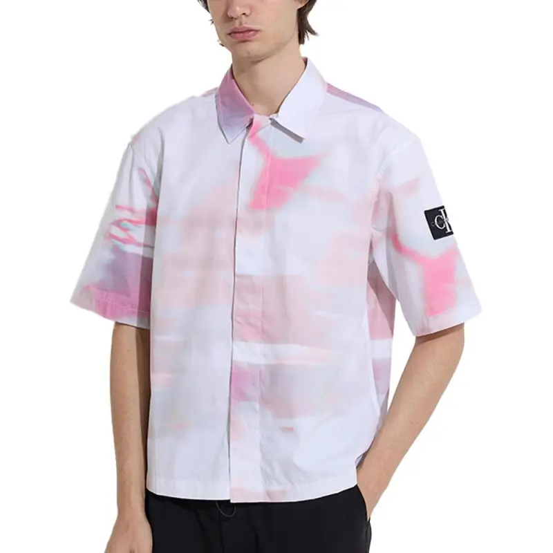 Calvin Klein Diffused Skyscape print Cotton Shirt-1