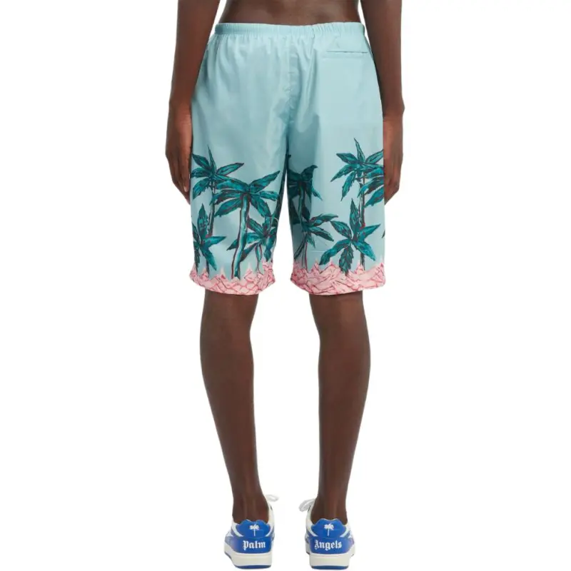 PALM ANGELS Palms Row Elasticated Waistband Swim Shorts-4
