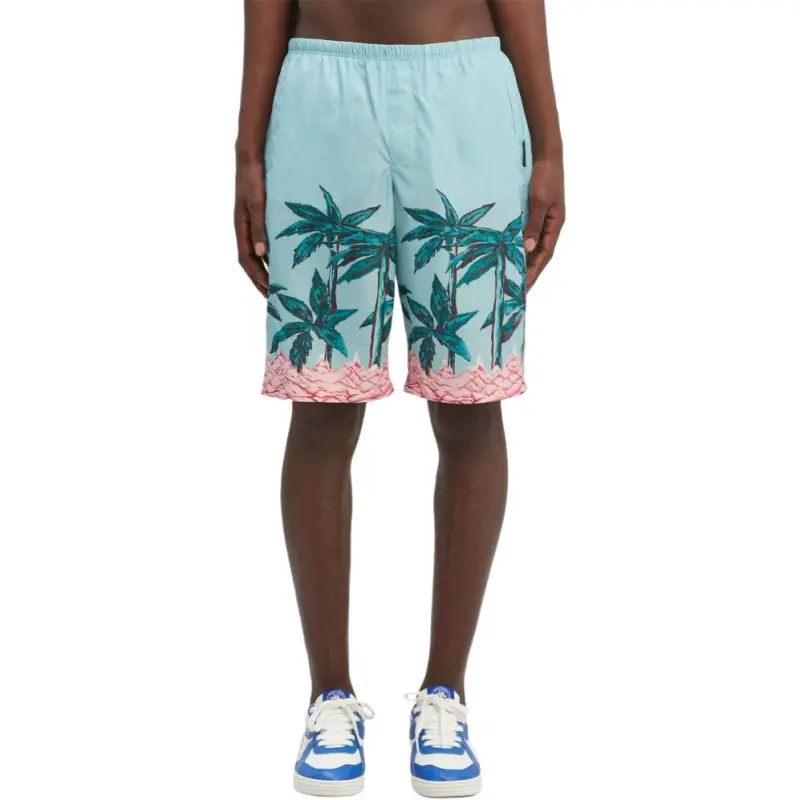 PALM ANGELS Palms Row Elasticated Waistband Swim Shorts-3