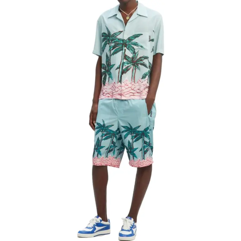 PALM ANGELS Palms Row Elasticated Waistband Swim Shorts-2