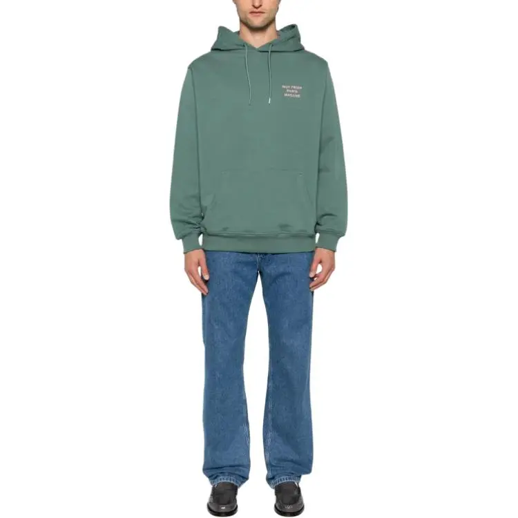 DROLE DE MONSIEUR Slogan Printed Drawstring Hoodie-1