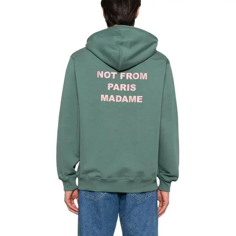 DROLE DE MONSIEUR Slogan Printed Drawstring Hoodie-3