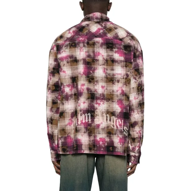 PALM ANGELS Checked Long Sleeved Shirt-3