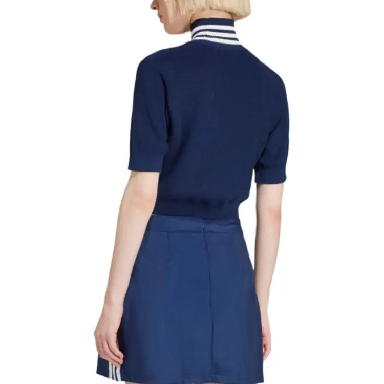 Adidas Women's Cropped Turtleneck Night Indigo/Off White-4