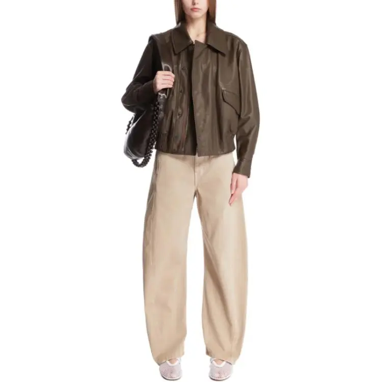 Lemaire Leather Blouson 'Mushroom'-3