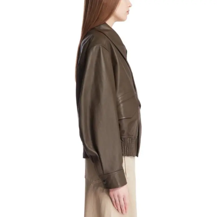Lemaire Leather Blouson 'Mushroom'-4