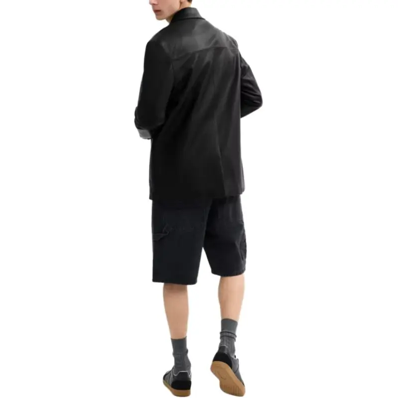 COACH Leather Jacket Men's Black-2
