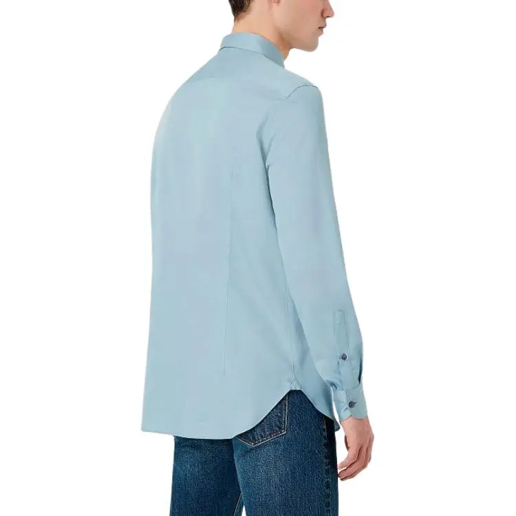 EMPORIO ARMANI Logo Embroidered Buttoned Shirt-4