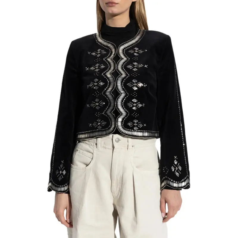 ISABEL MARANT Sequin Embellished Cropped Jacket-2