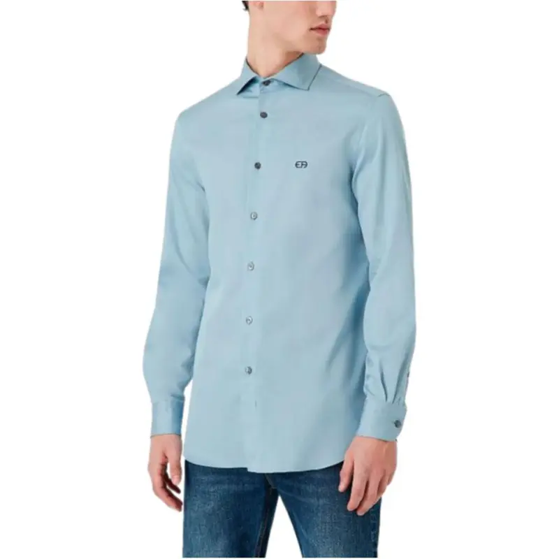 EMPORIO ARMANI Logo Embroidered Buttoned Shirt-3