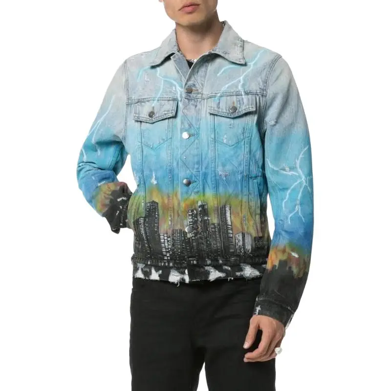 AMIRI City Dragon Trucker Denim Jacket-1