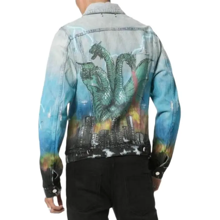 AMIRI City Dragon Trucker Denim Jacket-4