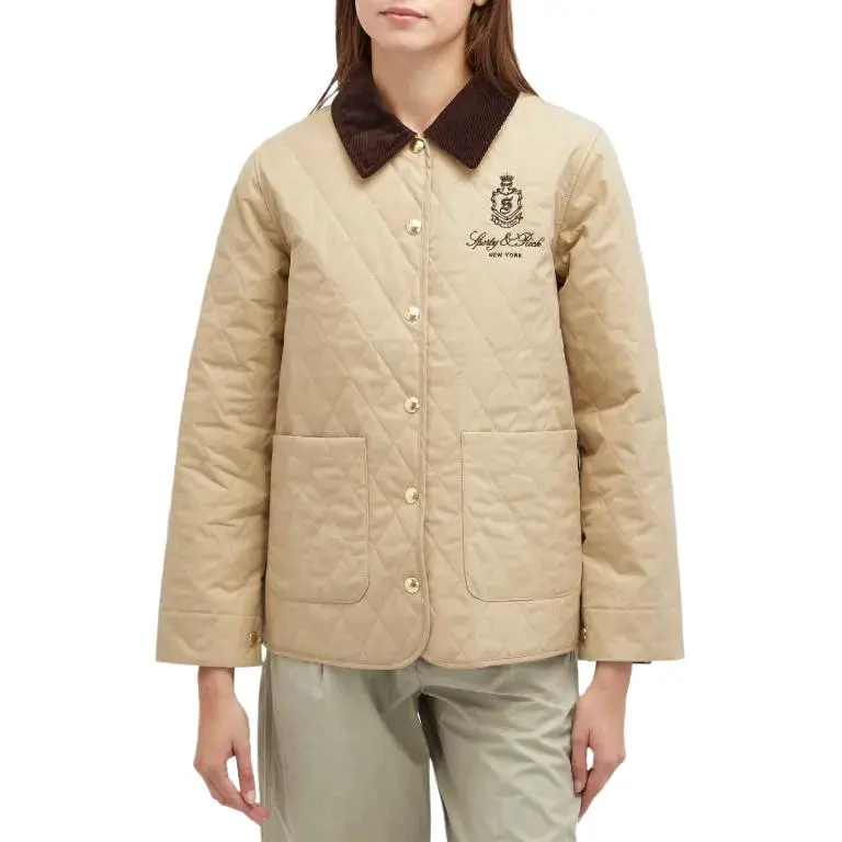 SPORTY & RICH Vendome Quilted Jacket 'Beige'-2