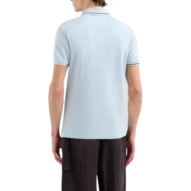 EMPORIO ARMANI Slim fit Stretch Piqué Polo Shirt With Micro Eagle-3
