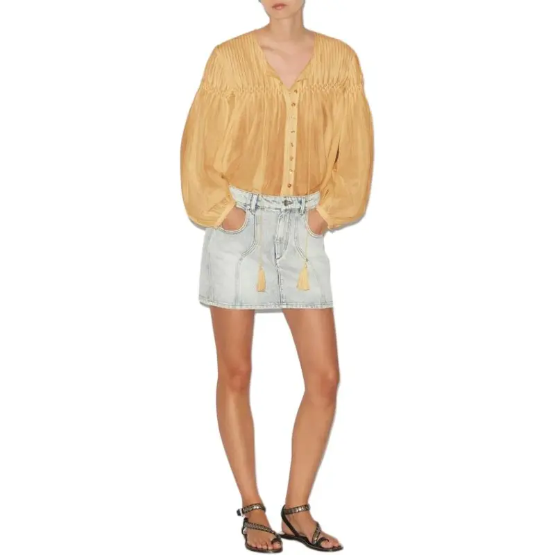ISABEL MARANT ETOILE Pleat Detailed Buttoned Blouse-2