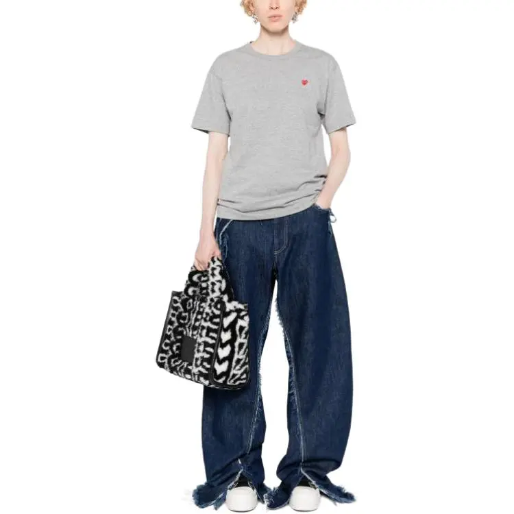 CDG Play T Shirt Unisex Heather Gray-2