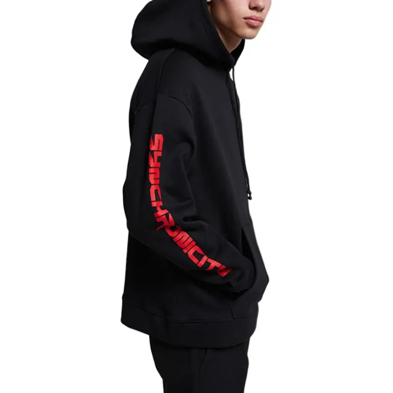 RAF SIMONS Logo Embroidered Drawstring Hoodie-4