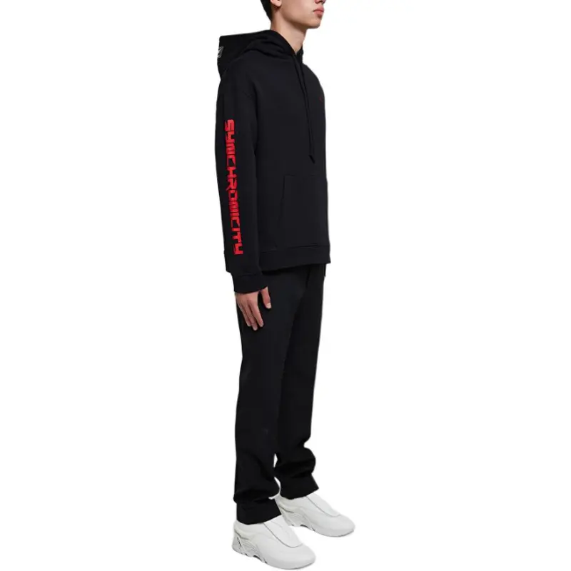 RAF SIMONS Logo Embroidered Drawstring Hoodie-3