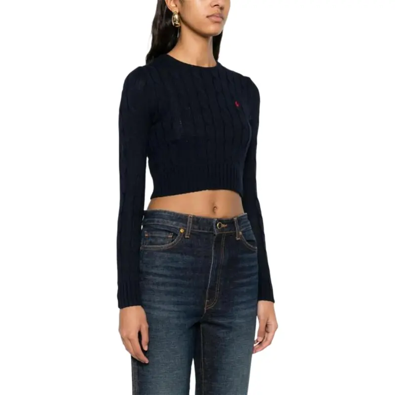 Polo Ralph Lauren Cable Knit Cropped Jumper-2