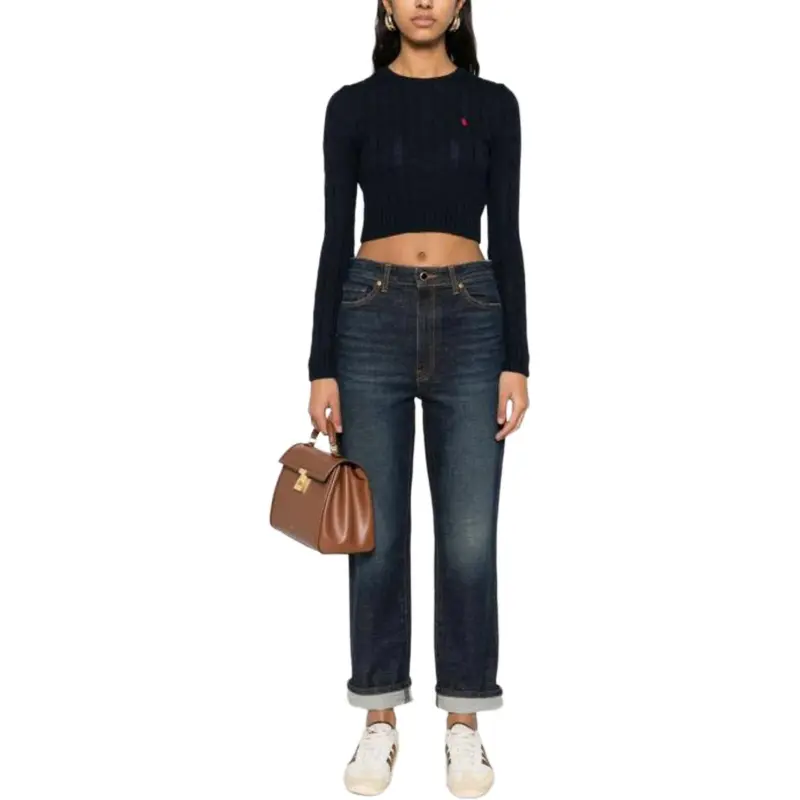 Polo Ralph Lauren Cable Knit Cropped Jumper-1