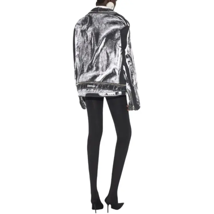 Jean Paul Gaultier Trompe L'Oeil Perfecto Jacket 'Black/White'-2