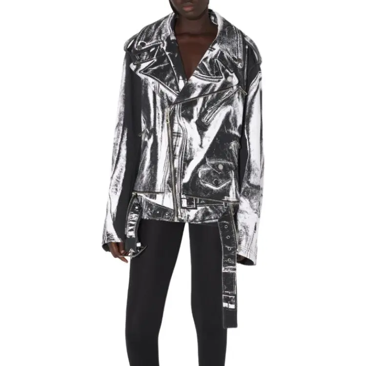 Jean Paul Gaultier Trompe L'Oeil Perfecto Jacket 'Black/White'-4