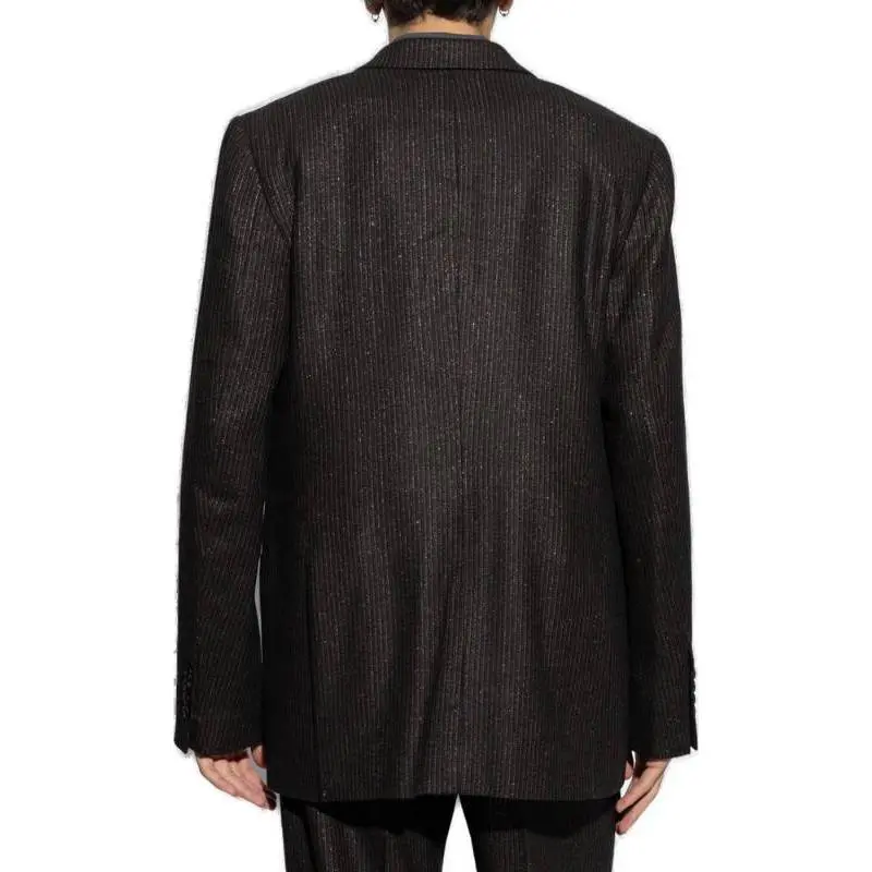 AMIRI Lurex Striped Double Breasted Blazer-3