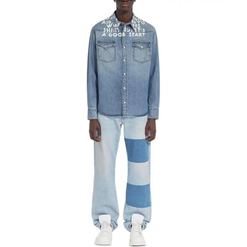 MM6 Maison Margiela Slogan print Denim Shirt-1