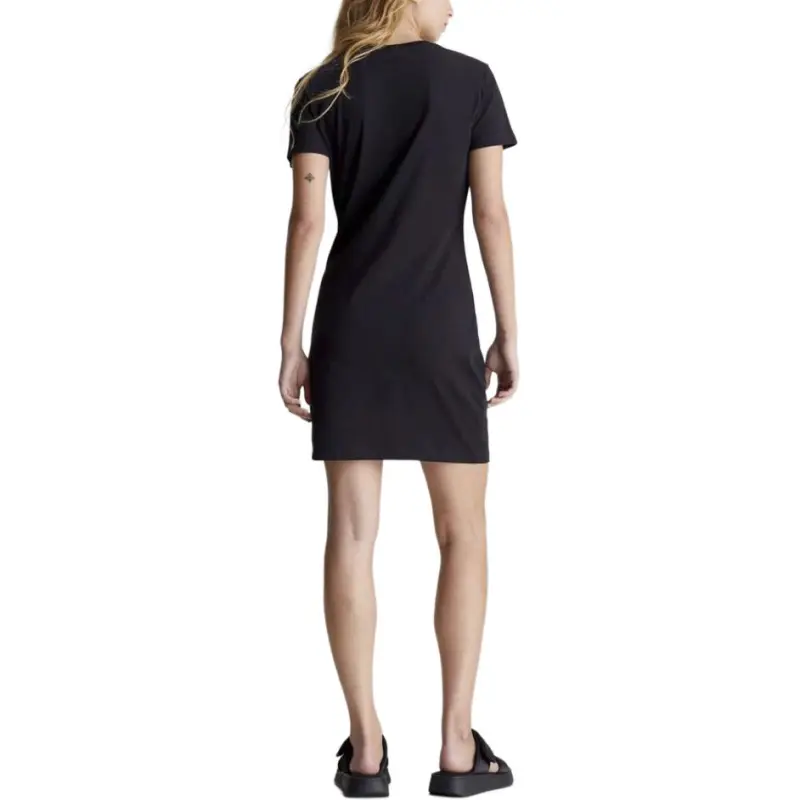 CALVIN KLEIN Monogram T Shirt Dress Short Sleeved Dress Women's Black-4