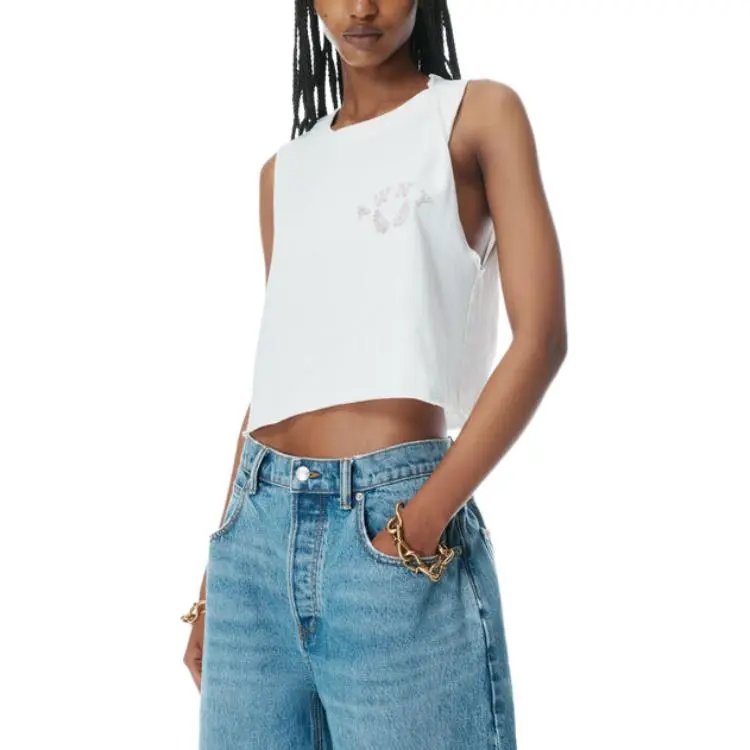 T By Alexander Wang Graphic Twisted Muscle Tank Top White-4