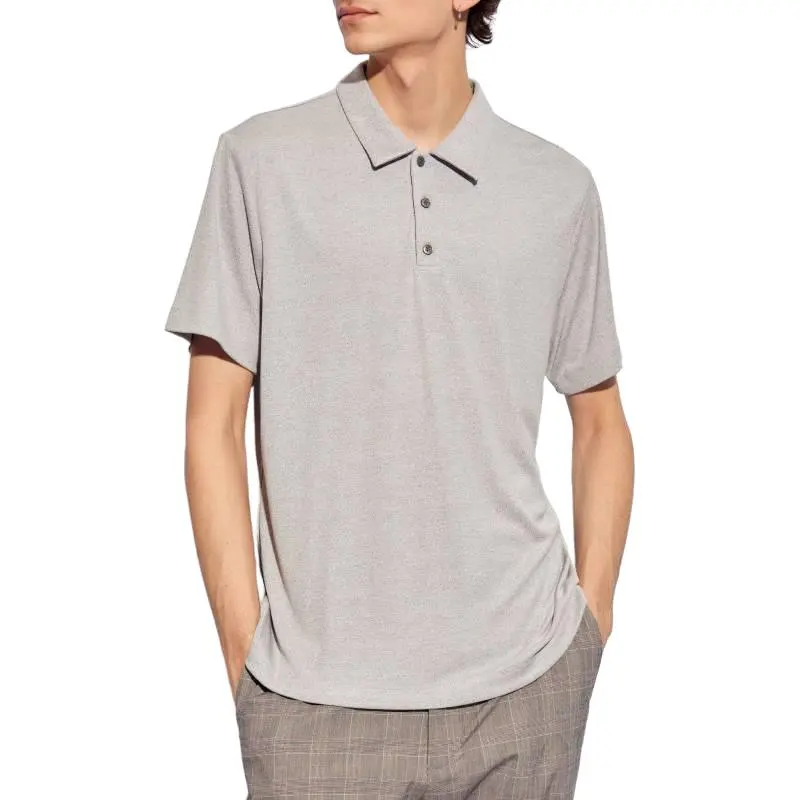 THEORY Bron Short Sleeved Knitted Polo Shirt-3