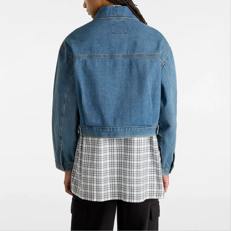 Vans Raynes Denim Crop Jackets Coats Women's Blue-3