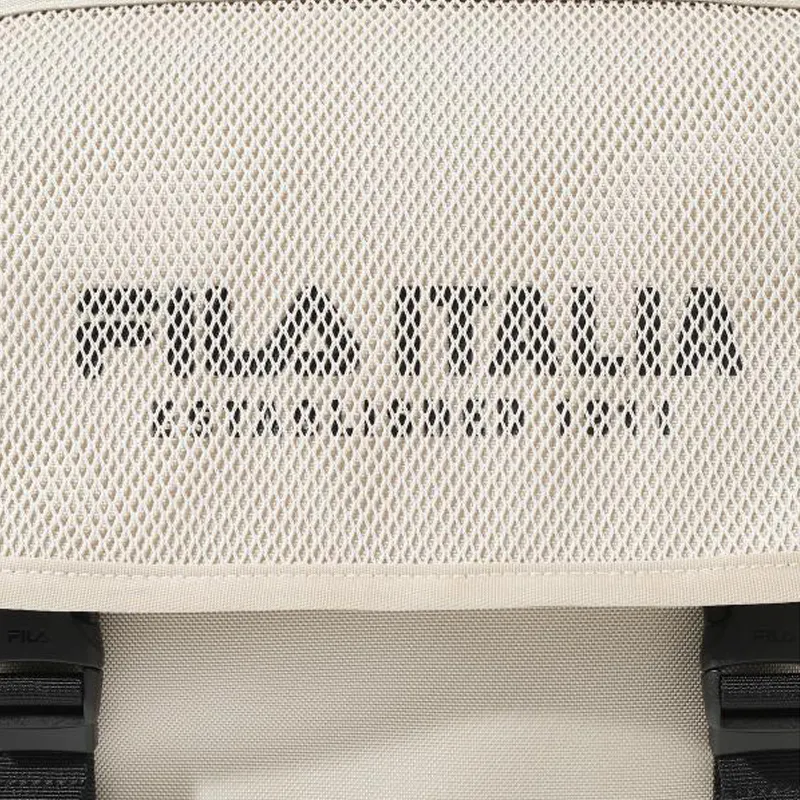 FILA Polyester Messenger Bag, Handbag, Shoulder Bag, Crossbody Bag Medium Size Unisex Ecru-2