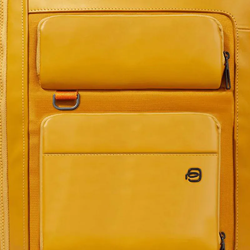 PIQUADRO Leather Backpack Regular Men's Yellow-3
