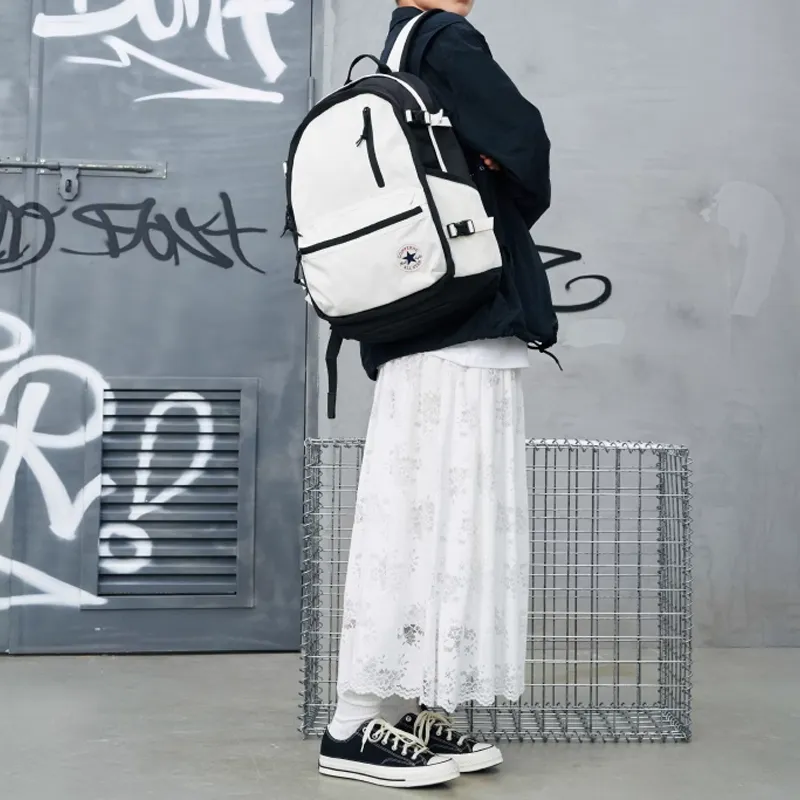 Converse Polyester Backpack Regular Unisex White & Black-6