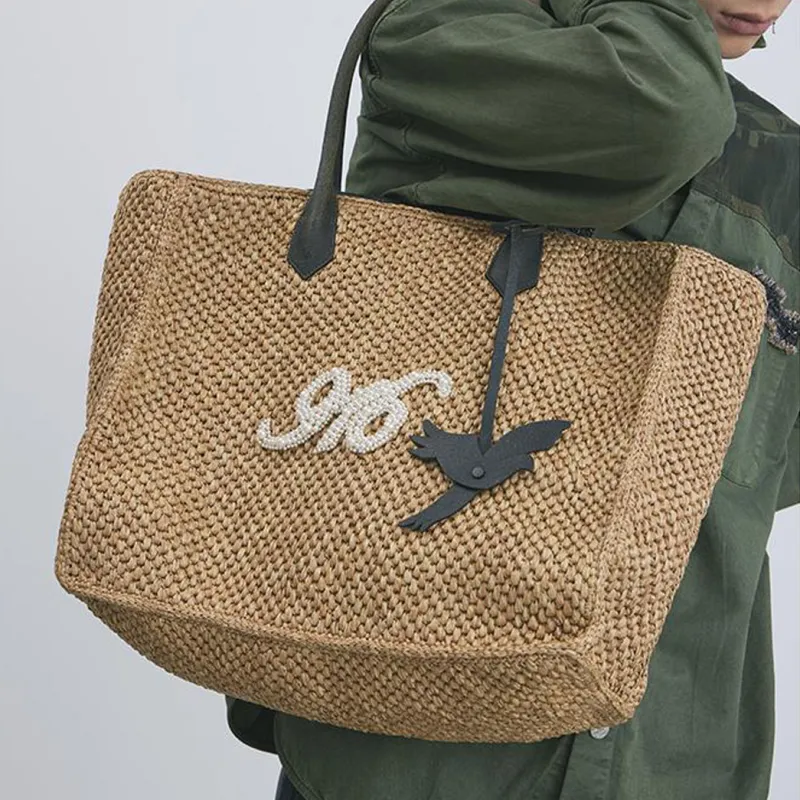 GOOD BAI Fabric Tote Bag Shopping Bag Shoulder Bag Handbag Regular Men's Khaki-2