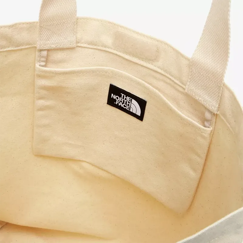 THE NORTH FACE Cotton Tote Bag, Shopping Bag, Shoulder Bag, Handbag Regular Unisex Cream White-2