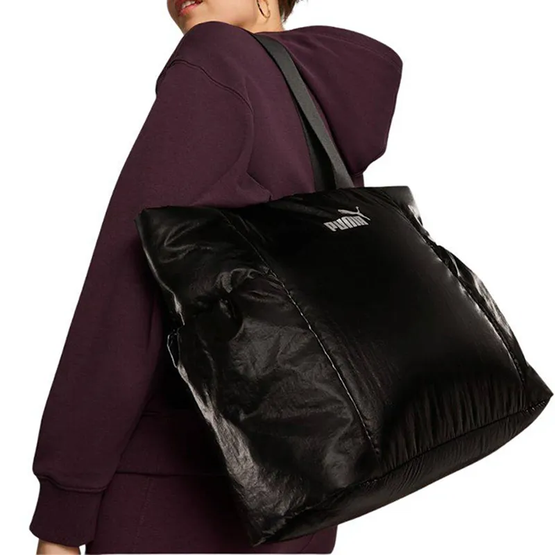 PUMA Nylon With Polyurethane Tote Bag, Shopping Bag, Shoulder Bag, Handbag Tubas Unisex Black-2