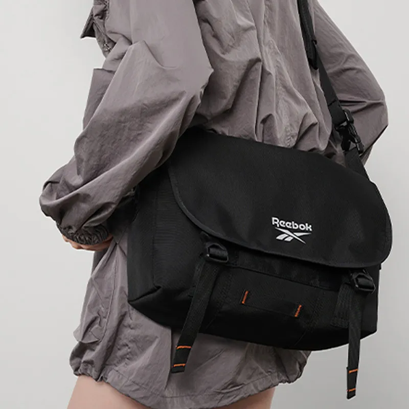 Reebok Fabric Shoulder Bag, Crossbody Bag, Messenger Bag Regular Unisex Black-3