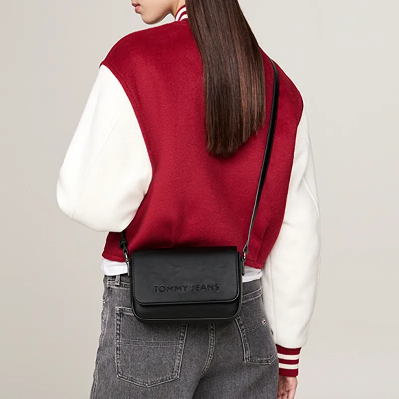 Tommy Hilfiger PU Crossbody Bag, Shoulder Bag Regular Women's Black-2