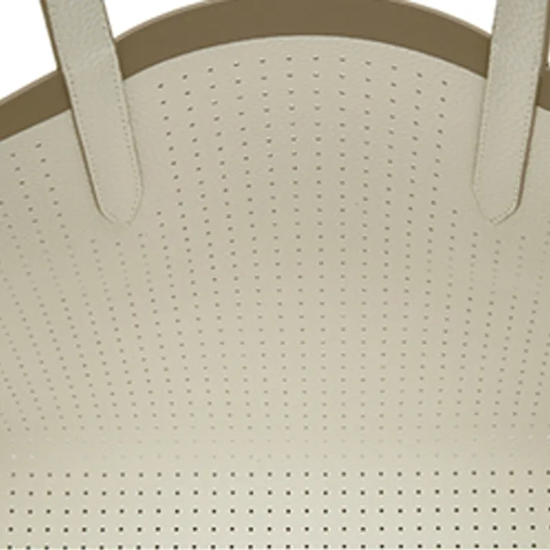 LACOSTE PVC Tote Bag Shopping Bag Handbag Shoulder Bag Large Size Women's Linen & Ivory-2