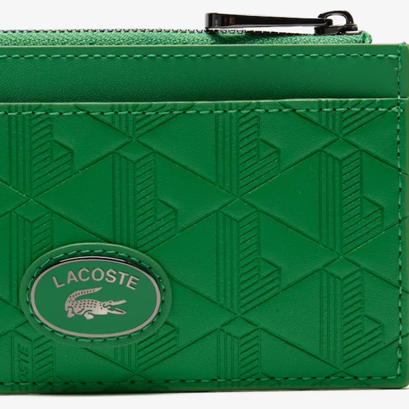 LACOSTE Split Cow Leather Wallet Men's Green-2