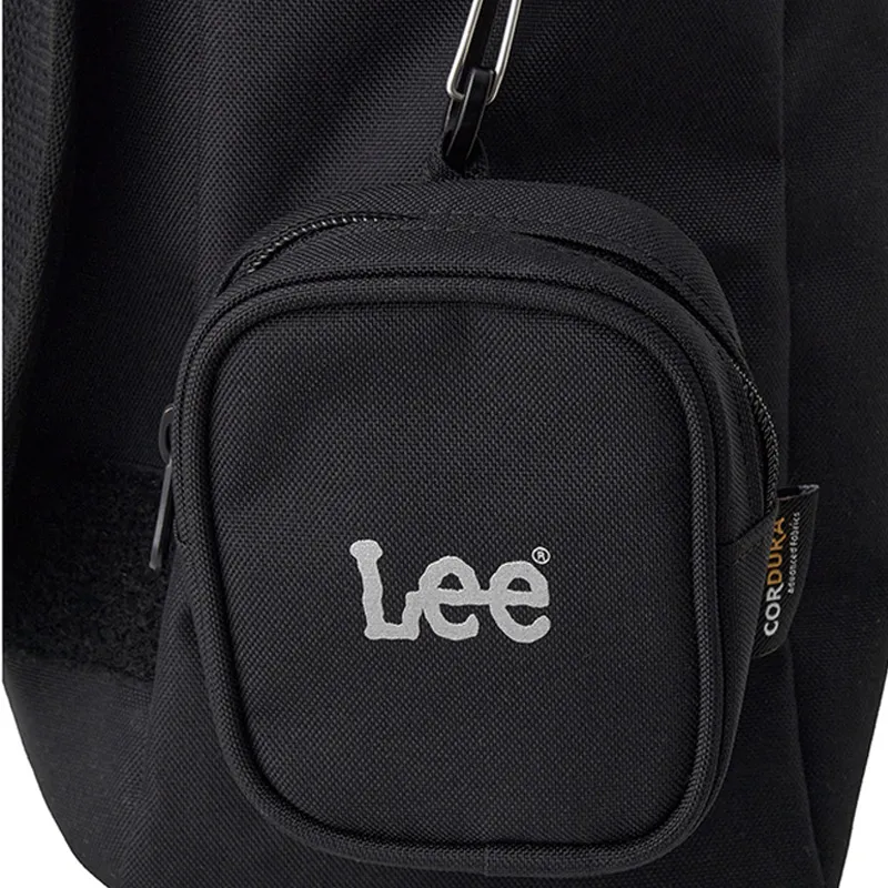Lee Polyester Messenger Bag, Crossbody, One Shoulder Handbag Tubas Men's Black-3