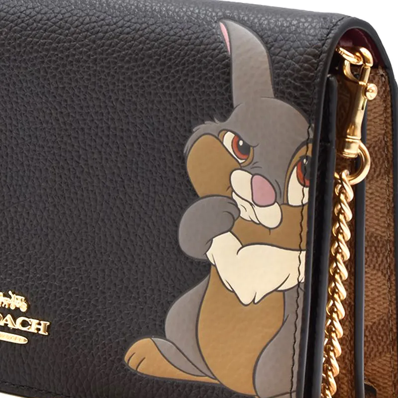 COACH Disney/Disney Callie Leather Shoulder Bag Small Size Women's Black-4