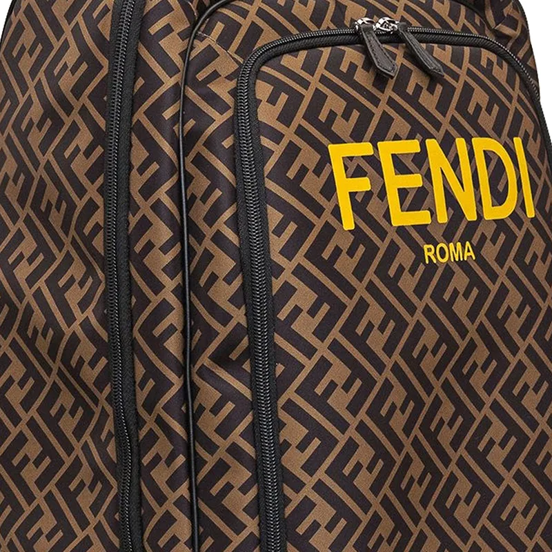 FENDI Nylon Backpack Kids' Brown-4